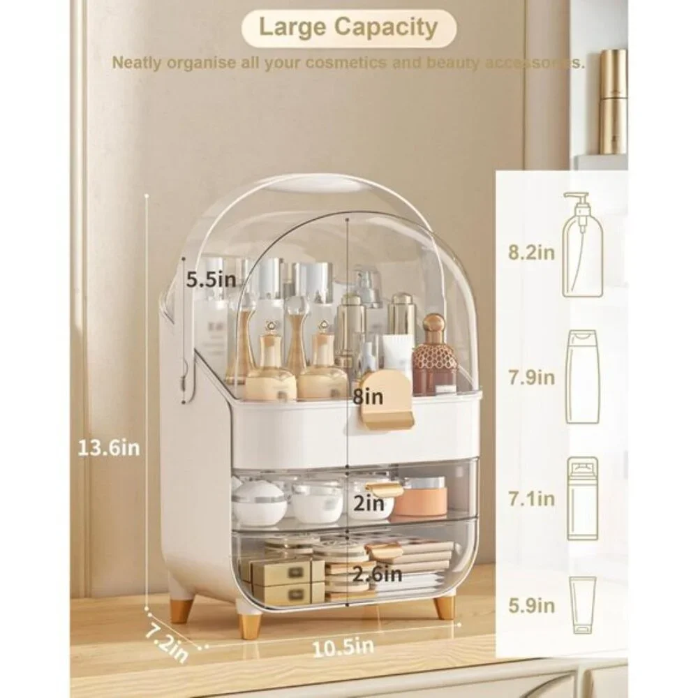 New Makeup Organizer in Rose Gold, Skincare & Cosmetic Storage for Vanity